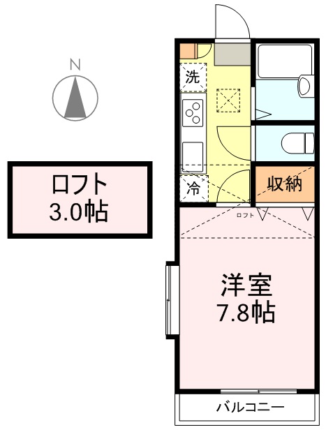 プリンスコート福祉大前 201号室 間取り