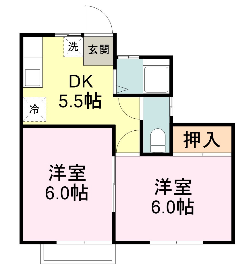 グランデール東照宮 205号室 間取り