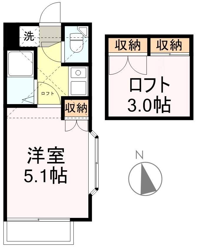 アップルハウス旭ヶ丘１ 203号室 間取り