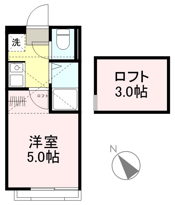 アップルハウス旭ヶ丘１４ 201号室 間取り