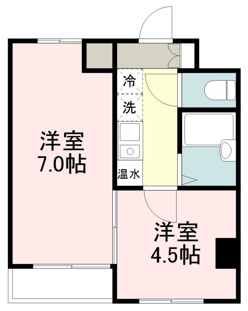 クレセント土樋 406号室 間取り