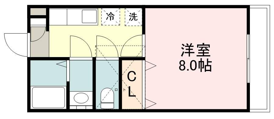 プチシャトー黒松 102号室 間取り