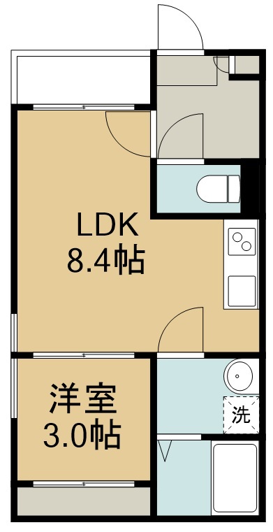 ＲＥＧＡＬＥＳＴ　ＡＲＢＲＥ宮城野 203号室 間取り