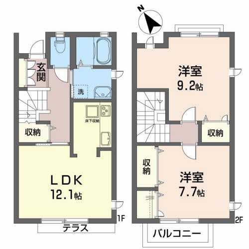 グランバリエ　レインボー 102号室 間取り