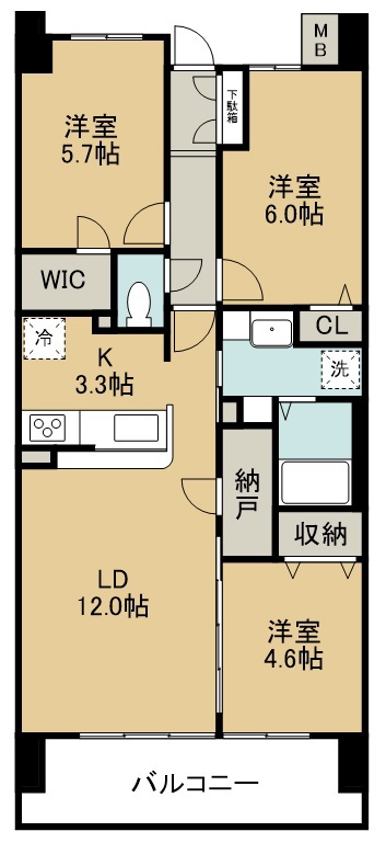 ＤＲＥＳＳＥＲ新田東 702号室 間取り