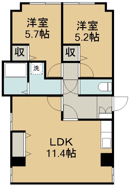 二軒茶屋グランドハイツ 106号室 間取り