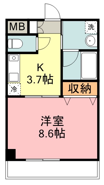 メズューセラ五橋 408号室 間取り