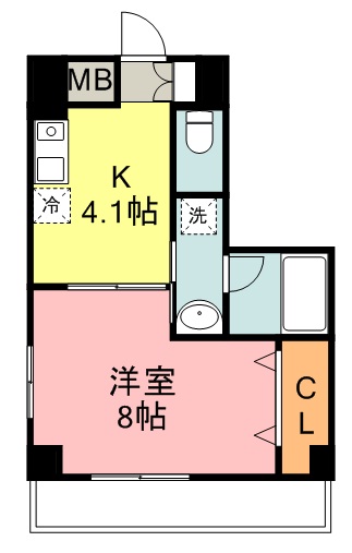 メズューセラ五橋 401号室 間取り