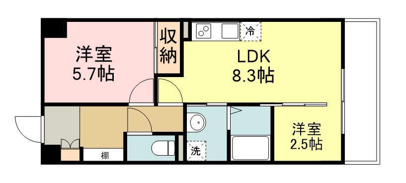 トロワフレール 404号室 間取り