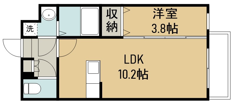 ＣＩＮＺＡ東仙台 202号室 間取り