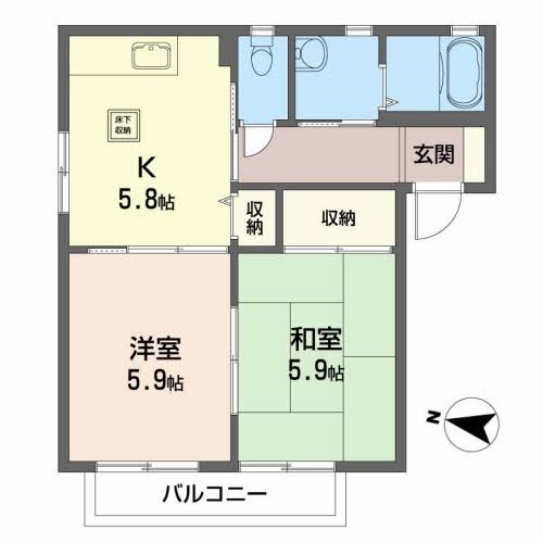 クロスロードⅠ 101号室 間取り
