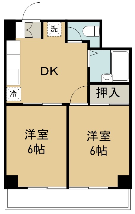 ヤマコ遠見塚 201号室 間取り