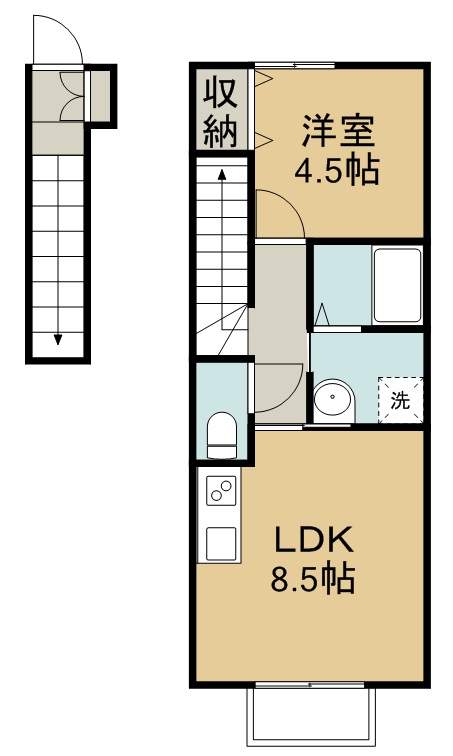 アンセル若林 205号室 間取り