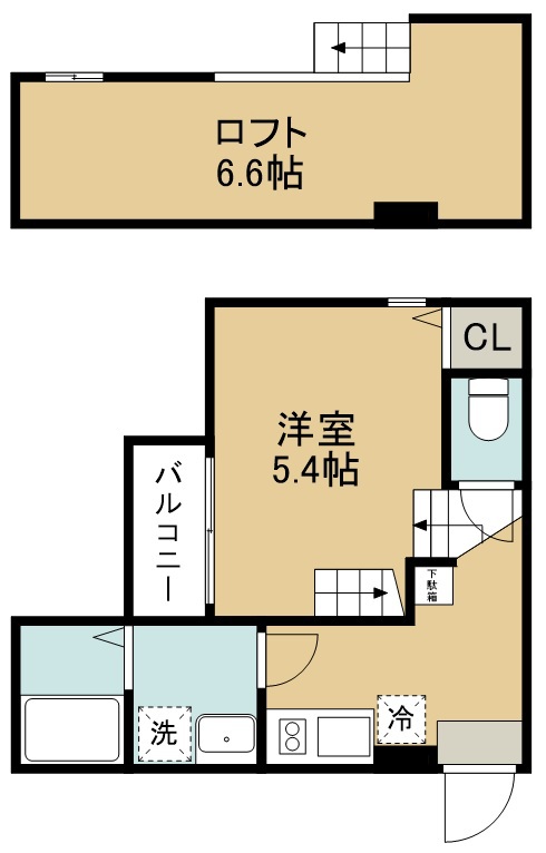 ハーモニーテラス大和町 105号室 間取り