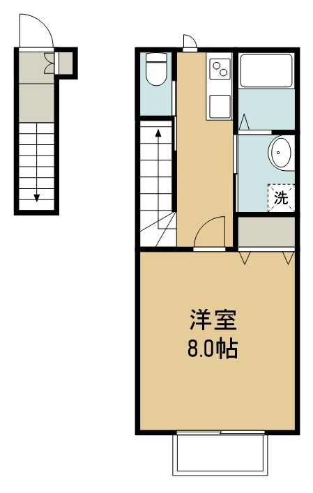 アスコット薬師堂西 201号室 間取り