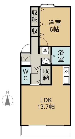 ルミエール東 204号室 間取り
