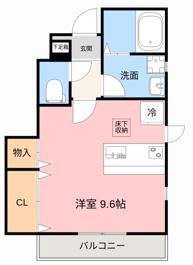 フレールリアン上杉 103号室 間取り