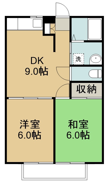 大泉コーポⅡ 202号室 間取り