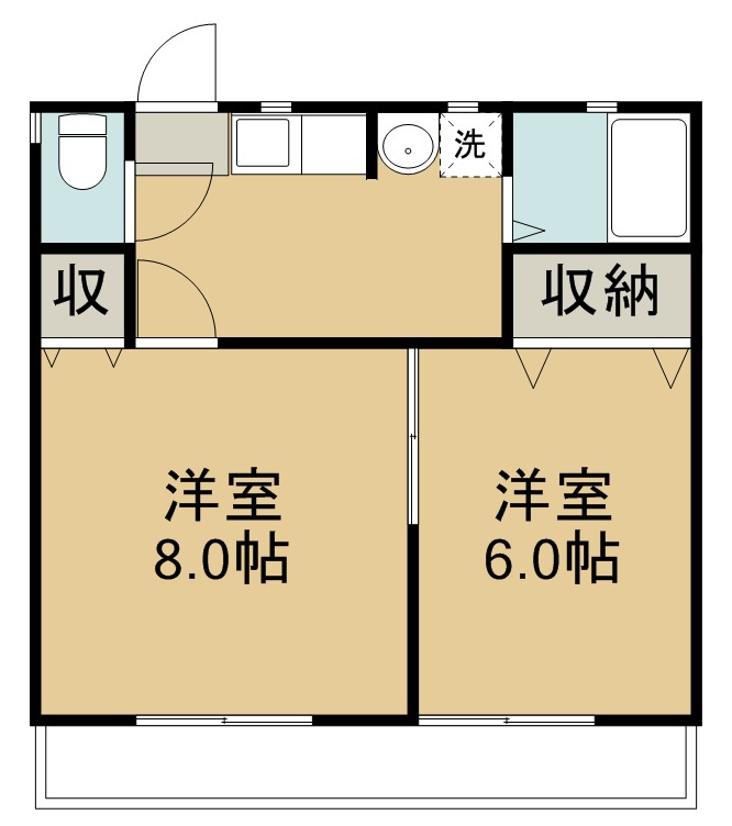 東仙コーポ 102号室 間取り