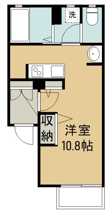 カーム連坊 202号室 間取り