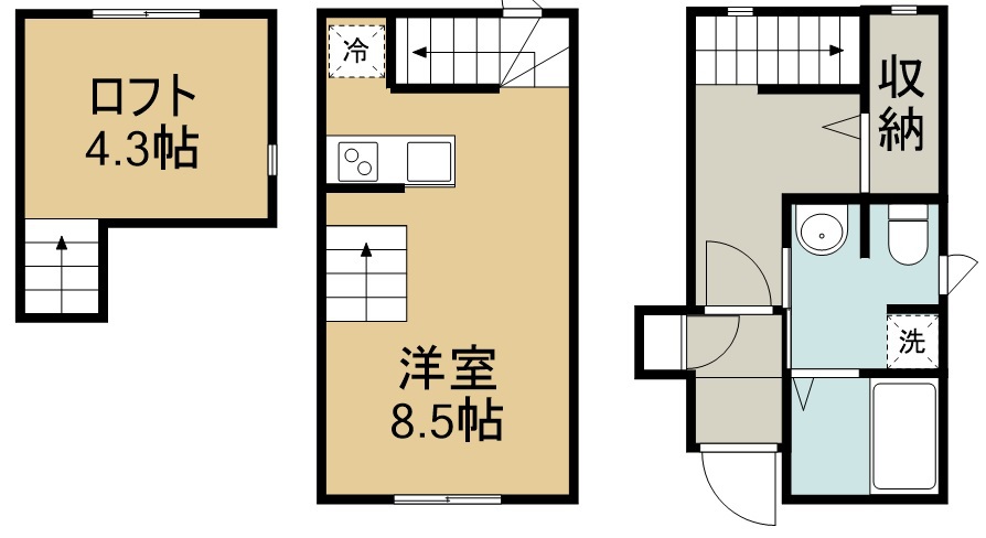 サンデボーテ 2号室 間取り