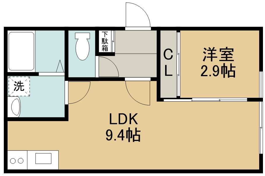 ウェルスビスタ連坊 203号室 間取り