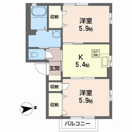 コゥジィーコート 間取り図