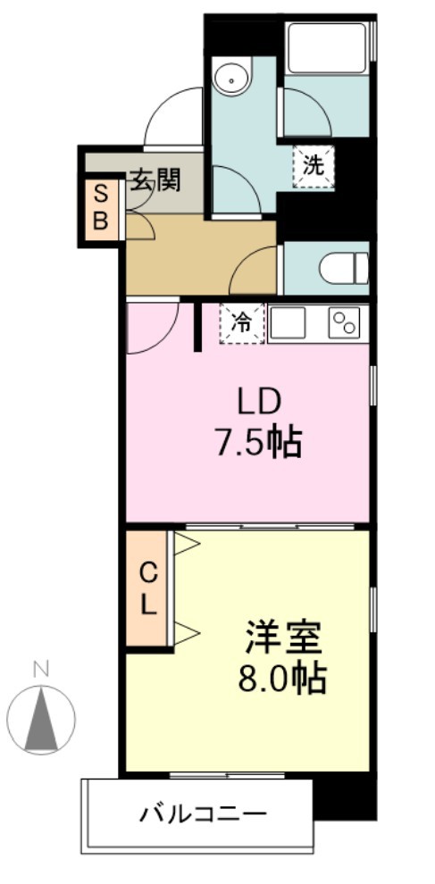 ヴィアーレ北仙台 905号室 間取り