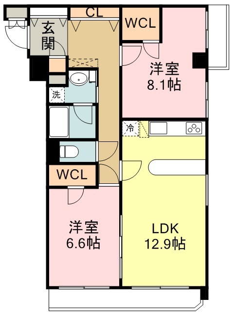 ロータス仙台中央 1005号室 間取り