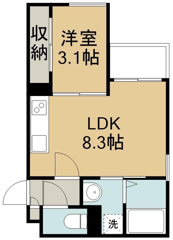 ＲＥＧＡＬＥＳＴフェリチタ仙台荒井 302号室 間取り