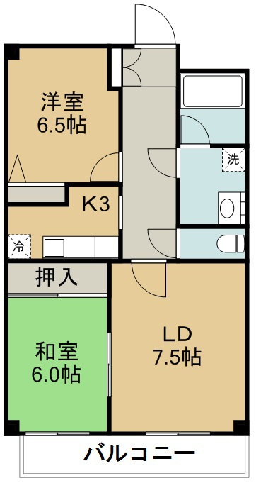 クオーレ白鳥 605号室 間取り