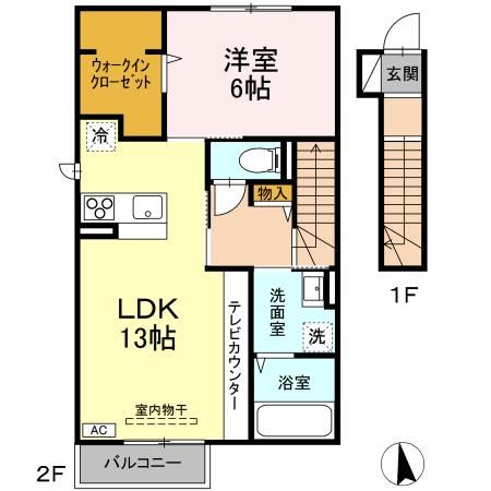 Ｄ－ＲＯＯＭ大館町 間取り