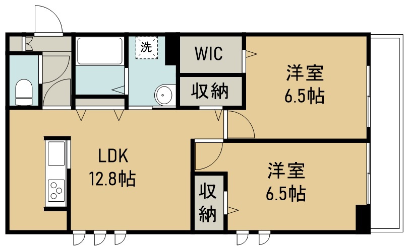 ロータス大和町 208号室 間取り