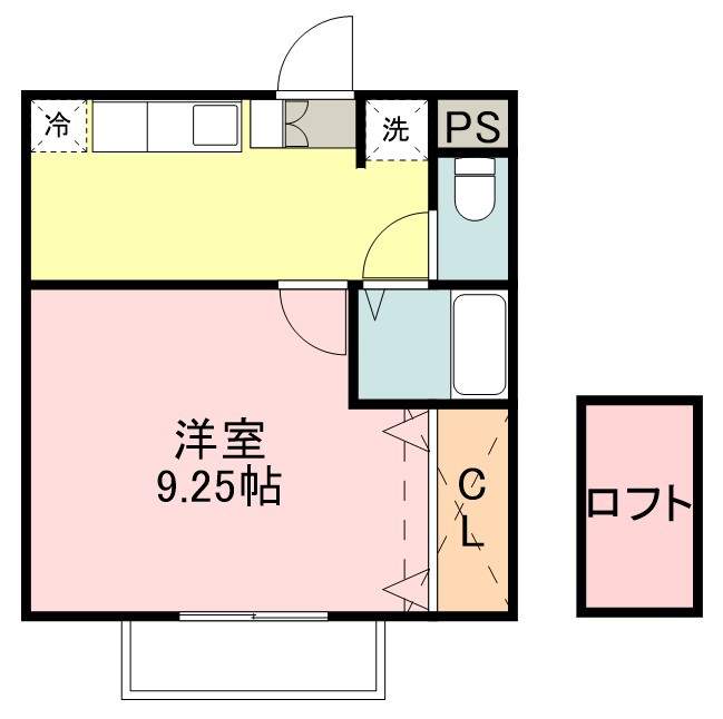 カーサ二本杉 203号室 間取り