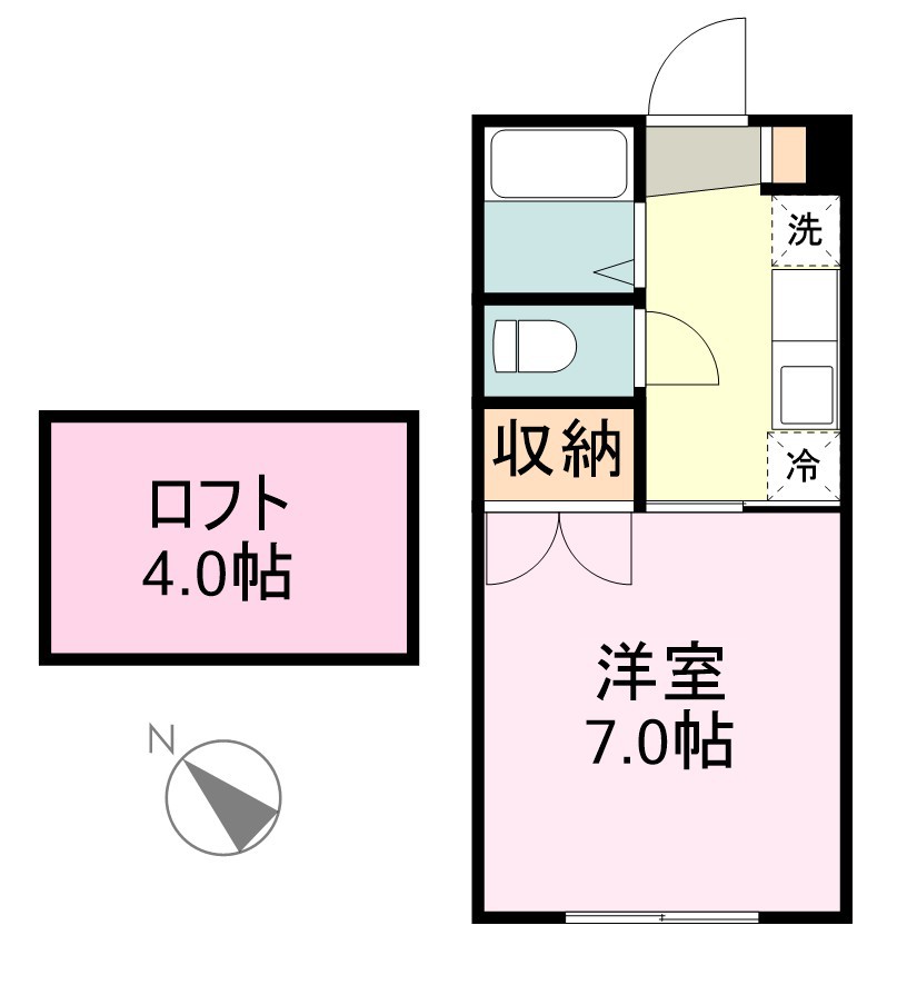 プリンスコート山手町Ａ 102号室 間取り