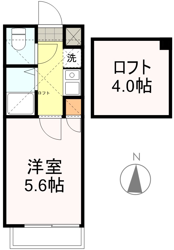 アップルハウス旭ヶ丘３ 107号室 間取り