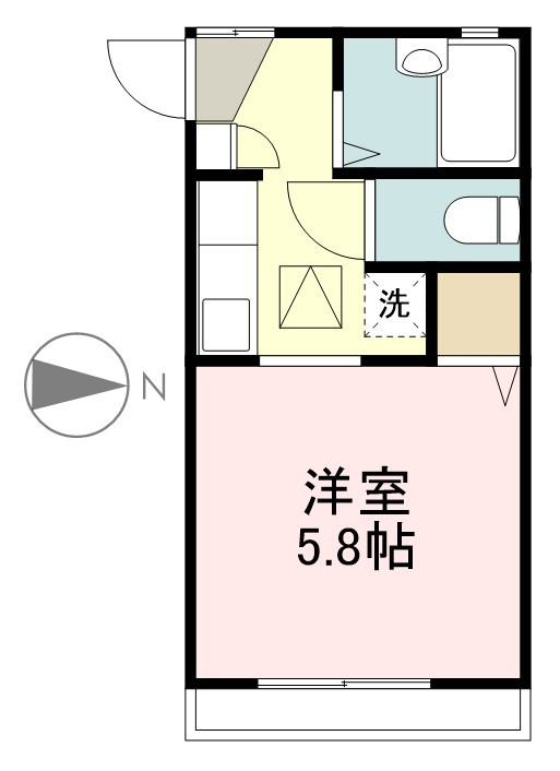 α・スペース 102号室 間取り