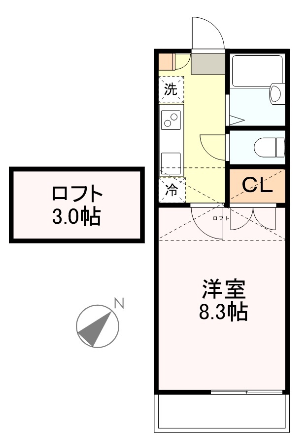 プリンスコート弥生町Ｂ 間取り図