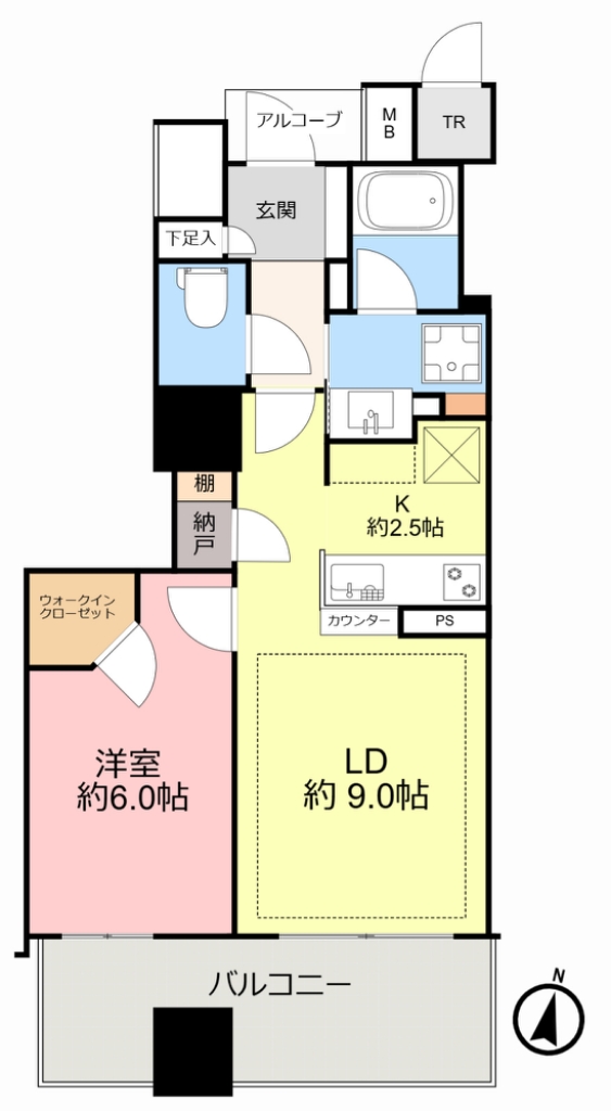 ＴＨＥ　ＳＥＮＤＡＩ　ＴＯＷＥＲ一番町レジデンス 905号室 間取り