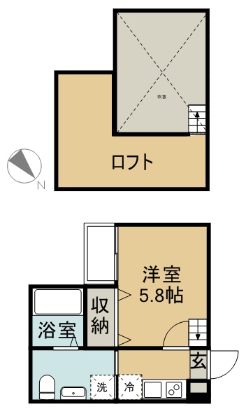 ロイヤルブルー 105号室 間取り