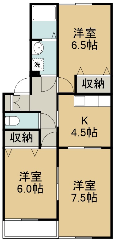 パストラル岡田Ｂ 間取り図