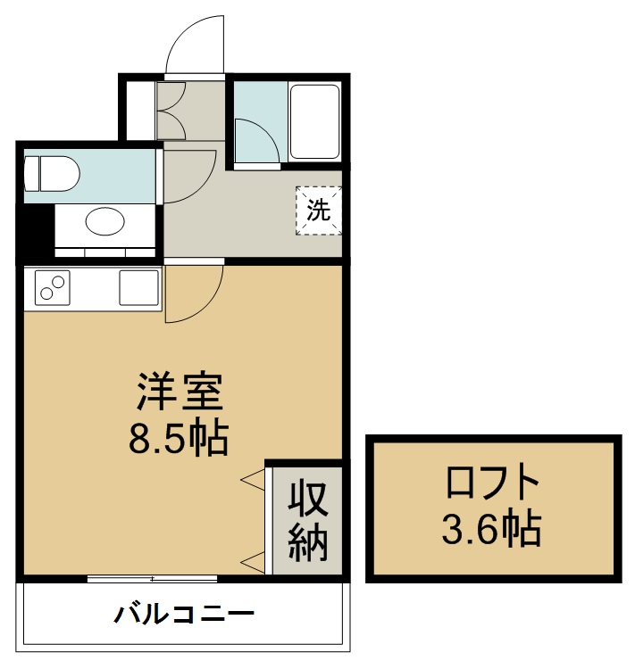 平和マンション榴ヶ岡 506号室 間取り