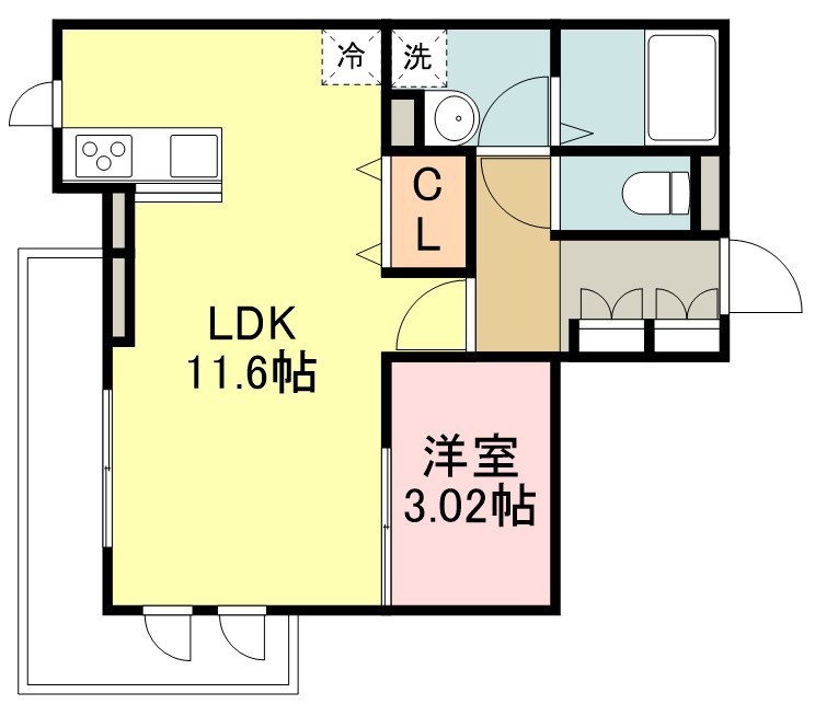 ＬＵＡＮＡ・ＡＩＲ・ＲＥＳＩＤＥＮＣＥ宮町 203号室 間取り