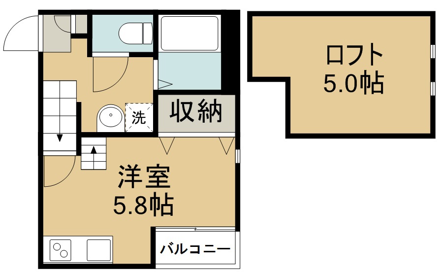 ＲＩＺＥＳＴ連坊Ⅱ 102号室 間取り