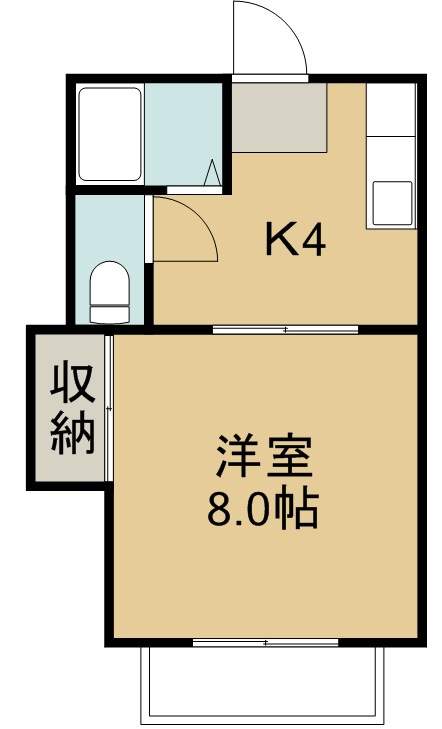 大和町ハイツ 103号室 間取り