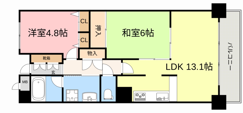 プライムアーバン堤通雨宮 間取り図