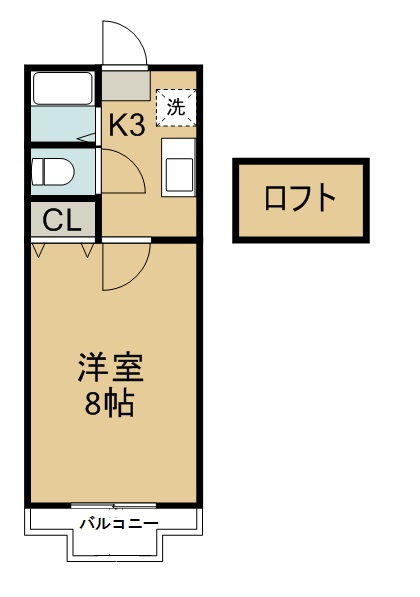 ホワイトキャッスルｏｚａｗａ 105号室 間取り