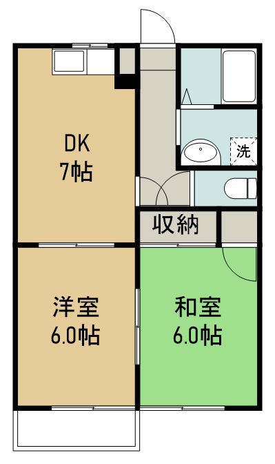 サンフラワー 102号室 間取り
