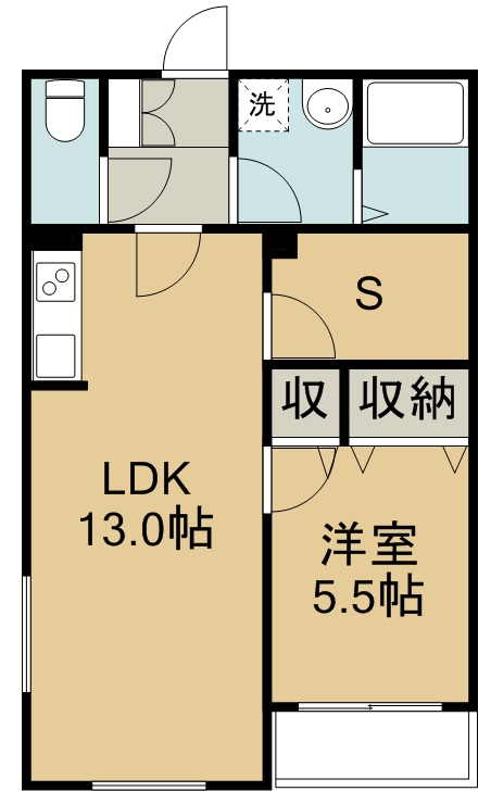 メリディアンなないろの里　四番館 404号室 間取り