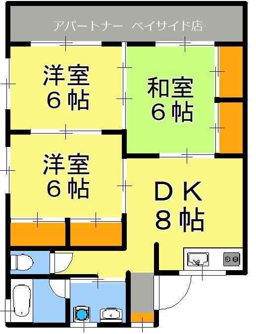 瀬戸口ハイムＡ棟 間取り